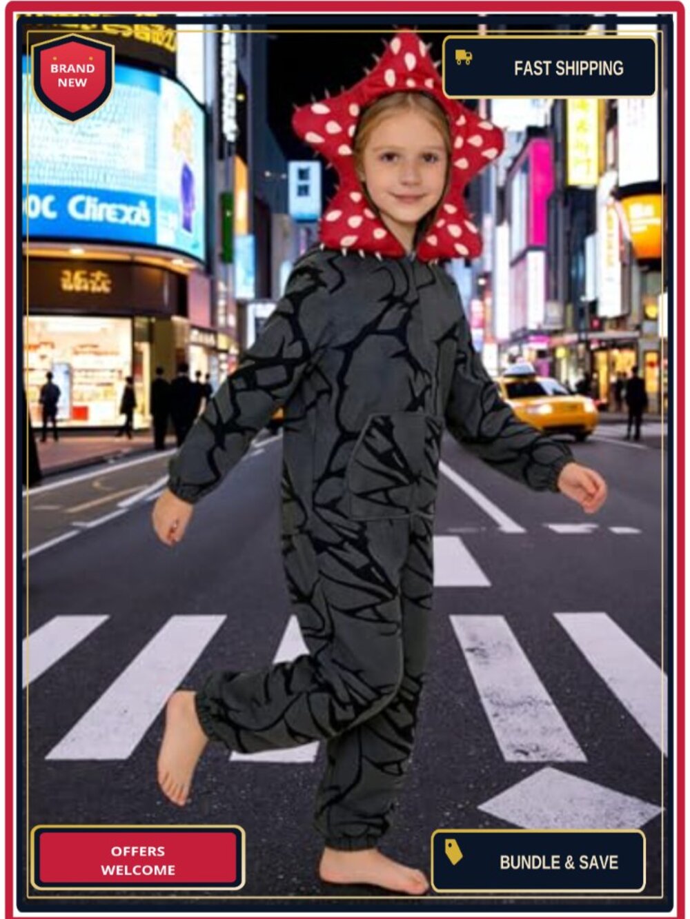 Unisex Adult Hooded One-Piece Pajama Jumpsuit Fleece Loungewear - Picture 4 of 6